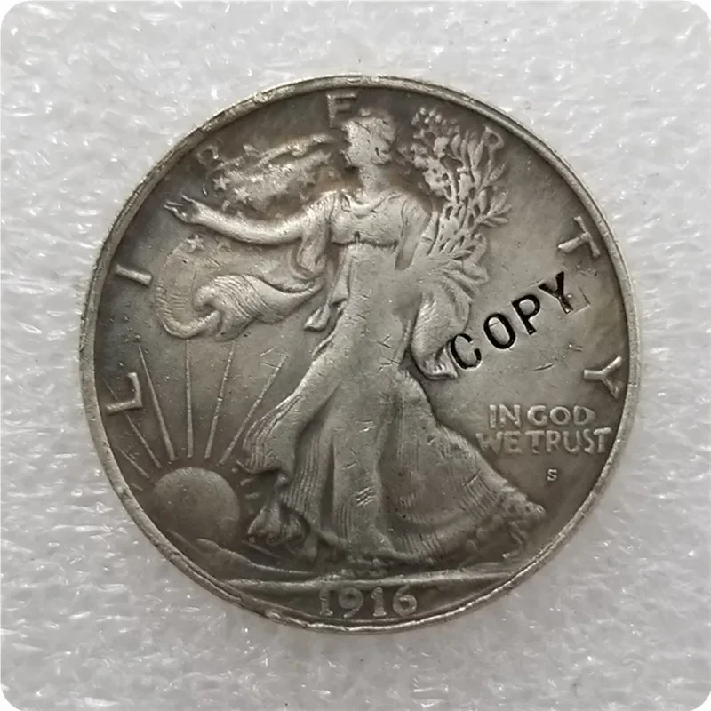 1916-S(OBV) Walking Liberty Half Dollar  COIN COPY commemorative coins-replica coins medal coins collectiblesChallenge Pocket Co