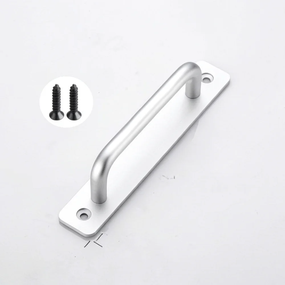 Modern Minimalist Aluminum Drawer Pulls Cabinet Knobs Punch Free Furniture Handles For Kitchen Wardrobe Sliding Door Parts