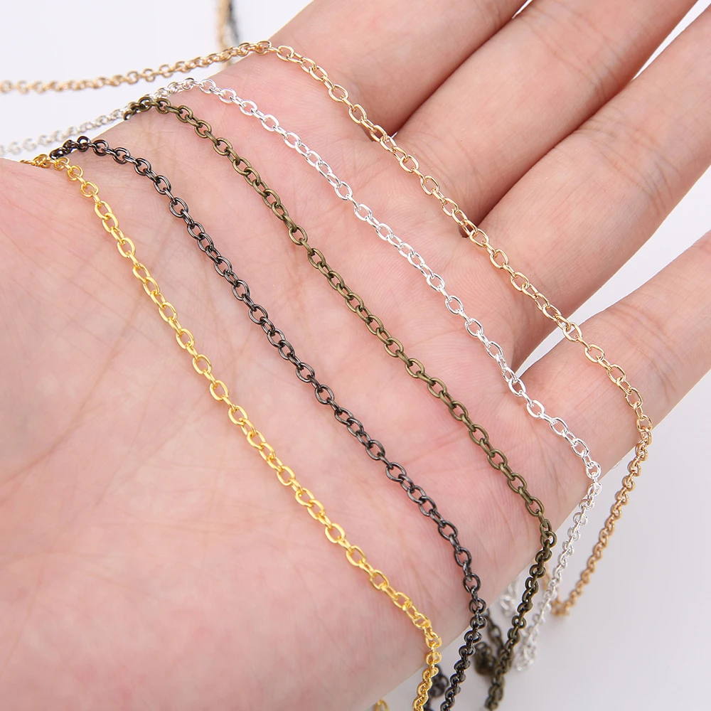 10meters/roll Metal Iron Necklace Chains Bulk Lot Diameter 2mm Open Link Chains for Diy Craft Bracelet Jewelry Making Supplies