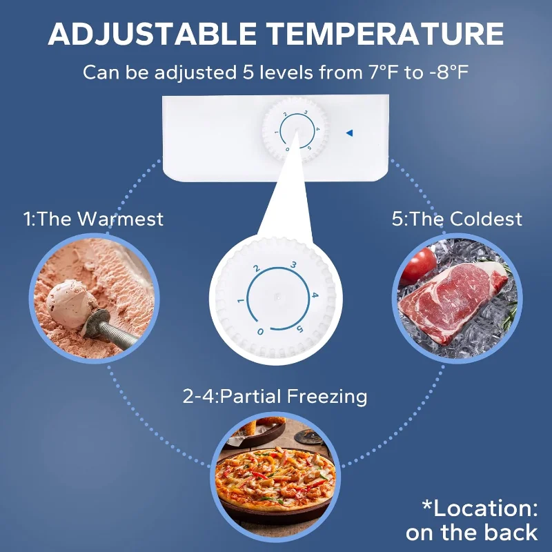 فريزر بانجسون المستقيم، فريزر صغير 1.1 قدم مكعب مع رف قابل للإزالة، فريزر صغير بباب واحد للمنزل/المهجع/الشقق/المكتب
