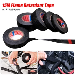 15meters Heat-resistant Adhesive Cloth Fabric Tape For Automotive Cable Tape Harness Wiring Loom 9/15/19MM Electrical Heat Tape