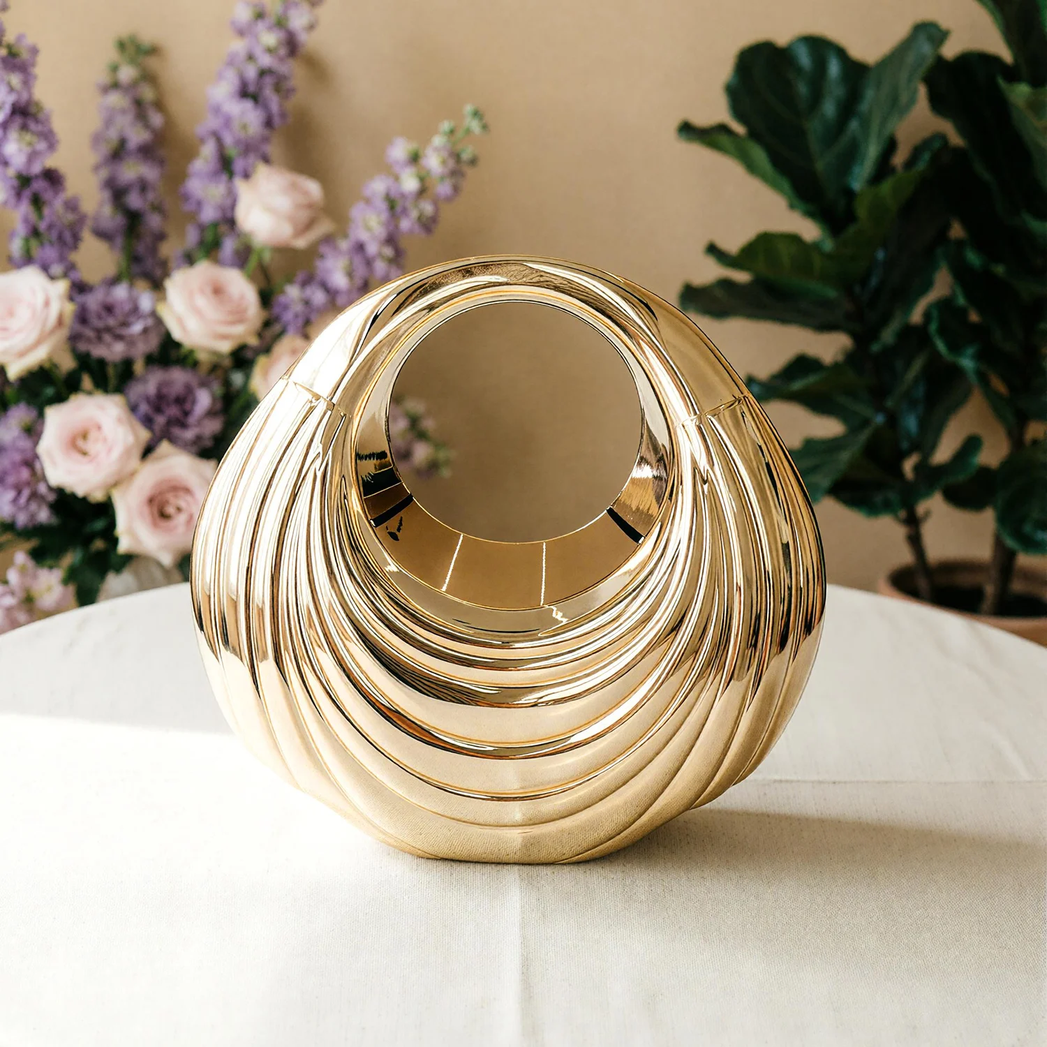 Gold Luxury Designer Evening Bags Fashion Exquisite Women Handbag with Removable Chain Strap Messenger Bag, for Wedding & Party