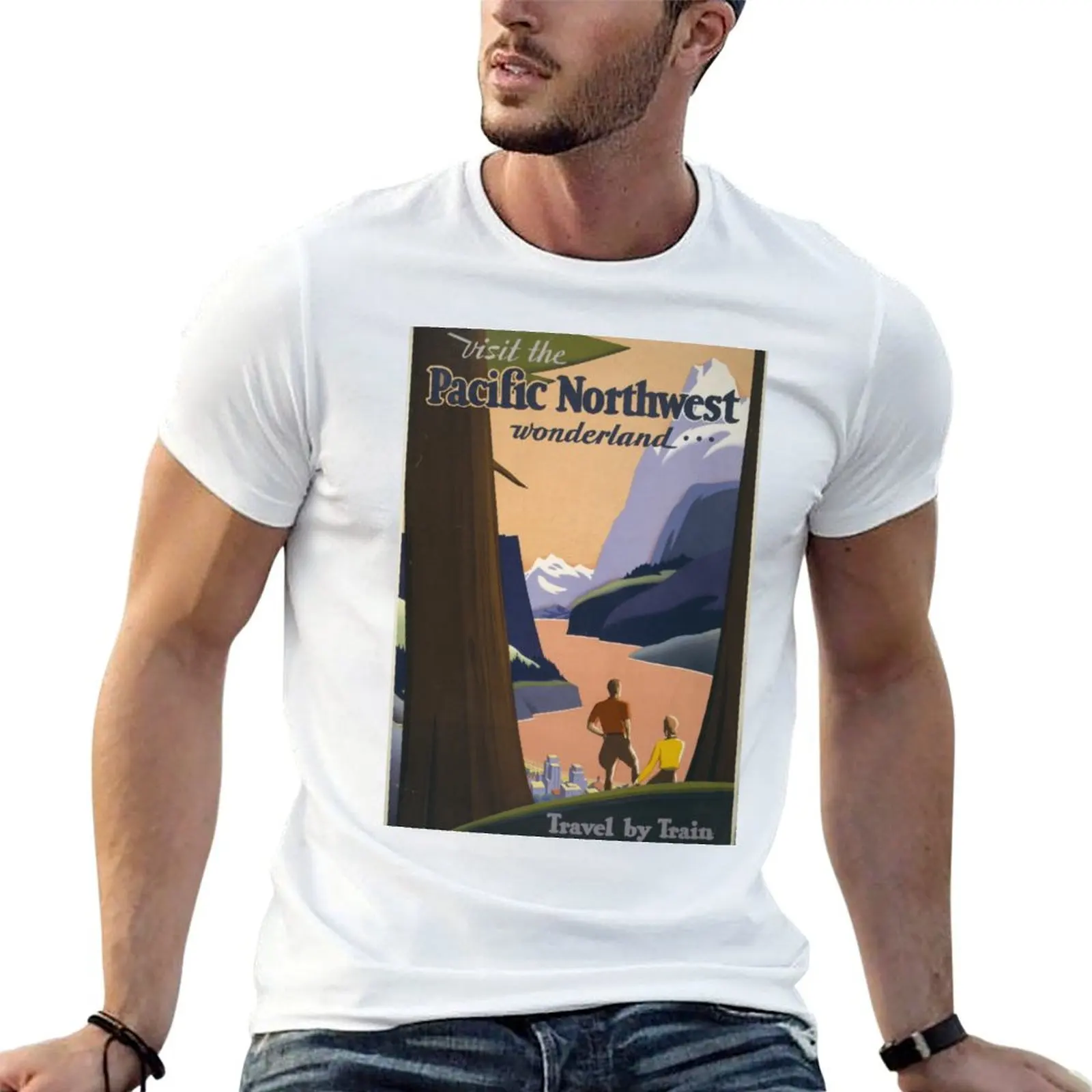 Pacific Northwest Vintage T-Shirt Work Duty Casual T-Shirt