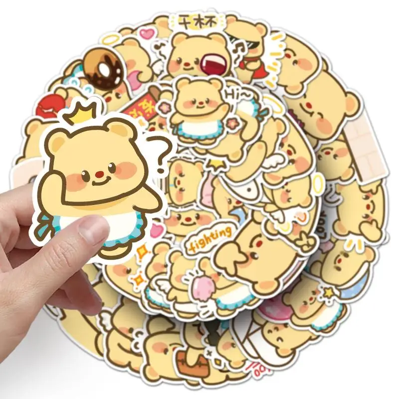 50Pcs Butter Bear Graffiti Stickers Laptop Phone Case Stickers Diy Diary Luggage Car Stickers Creative Kids Toy Gift For Girls