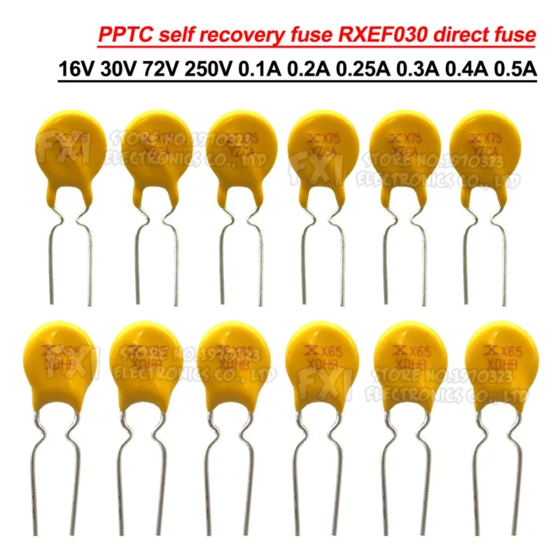 10PCS DIP PPTC bezpiecznik samoczynnego odzyskiwania RXEF030 bezpiecznik bezpośredni 16V 30V 72V 250V 0.4A-12A RXEF005 RXEF050 0.1A 0.2A 0.25A 0.3A 0.4A 0.5A
