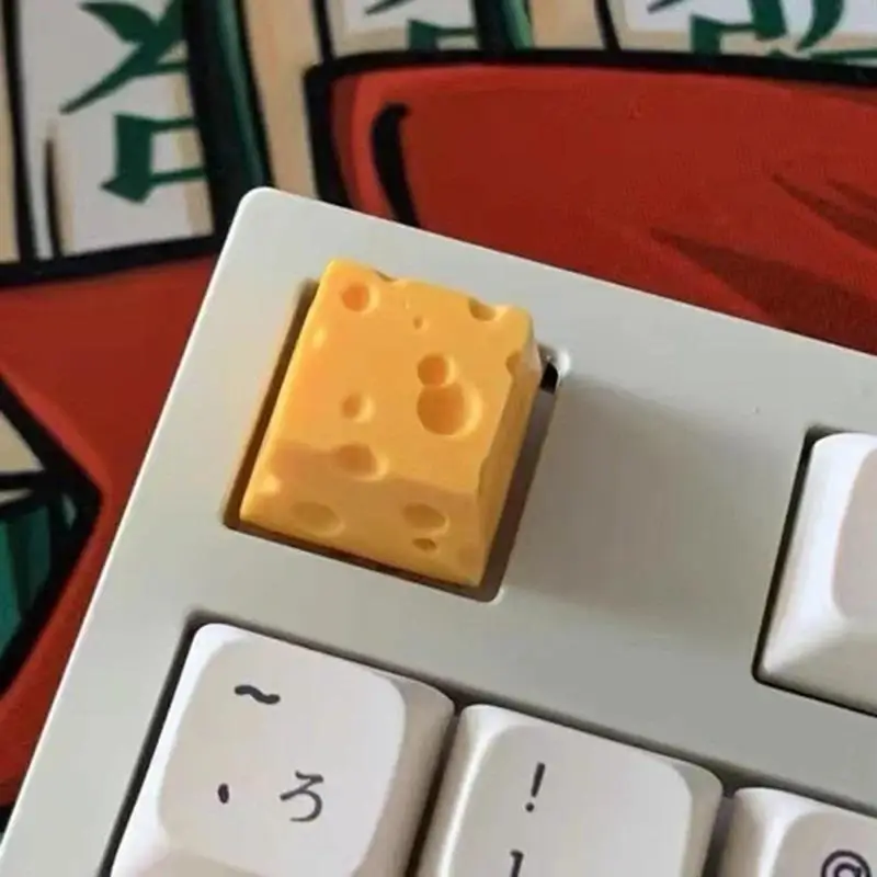 Cheese Keycap Personality Resin Mechanical Keyboard for KEY Cap Chesse Cake Design Yellow