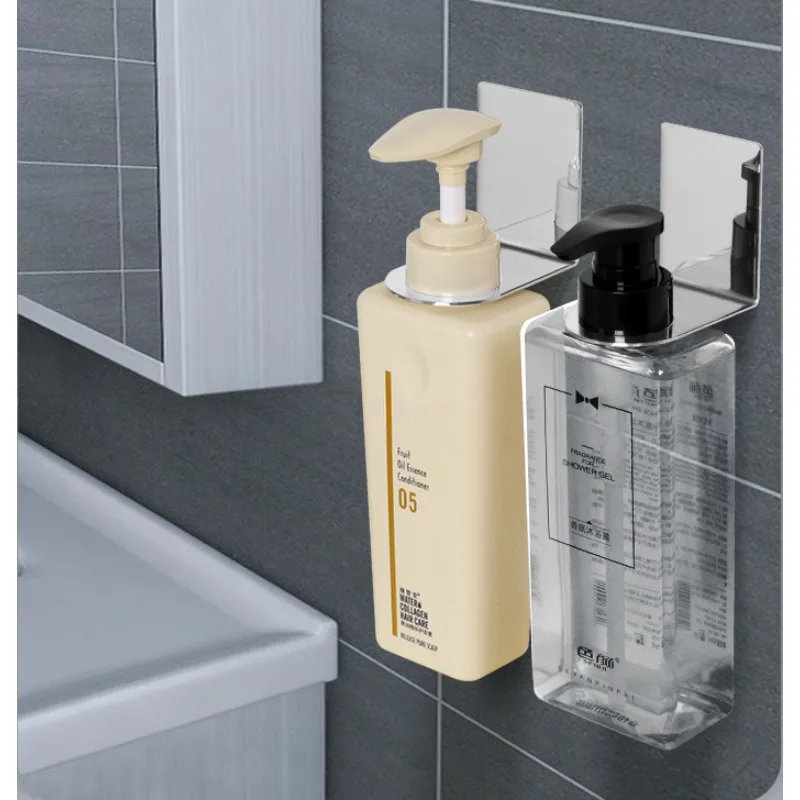 Shower Gel Bottle Rack Hook Hanging Hanger Wall No Drill Paste Bracket Shampoo Soap Liquid Bottle Holder Stand Hook