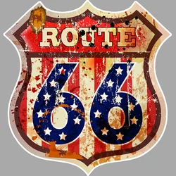 Car Stickers Funny US Vinyl Round US Route 66 Sign Travel Stickers PVC Waterproof Sunscreen 15cm