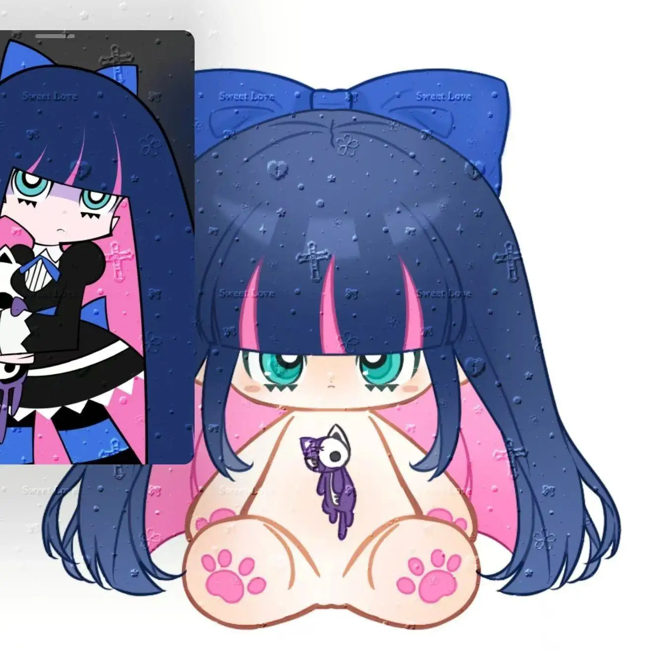 2024 New Pre-sale Anime Panty & Stocking with Garterbelt Stocking Cotton Doll Cushions Pillows 20cm Plush Naked Doll