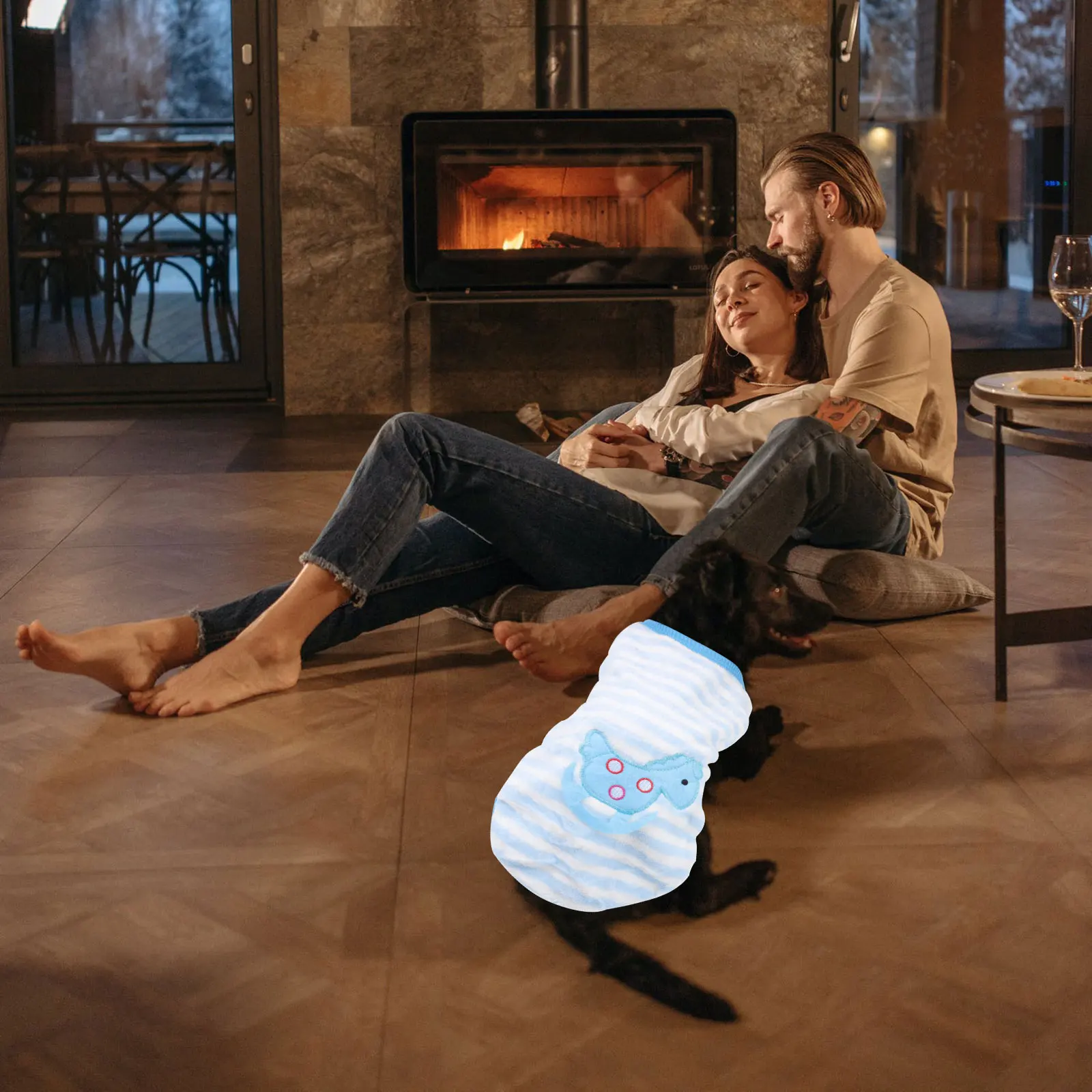 

4Pcs Pet Clothes Flannel Vest Warm Keeping Decorative Dog Costume Exquisite Craftsmanship Comfortable Fit Pet Clothes