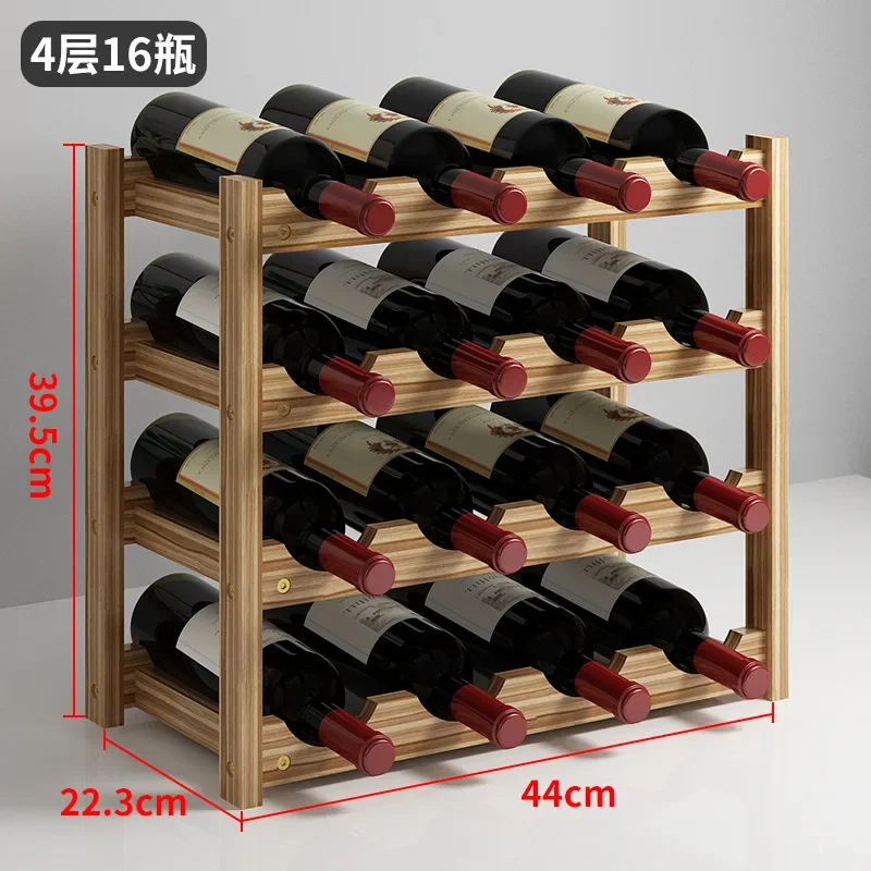 Solid Wood Wine Rack Cabinet Wine Storage Bottle Holder Red Wine Shelf Wooden Bottle Home Multi-storey Drinks Cabinet Display