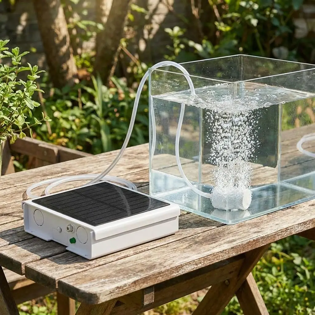 Solar Pond Air Pump, Battery Powered Air Pump, Oxygenator Pump for Aquarium, Fish Ponds view 6