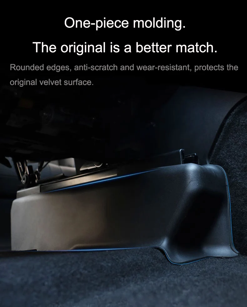 For Tesla Model Y 2021-2023 Under Seat Carpet Protector Seat Slider Full Cover Bottom Anti-kick Pad Dirtyproof TPE Guard Trims