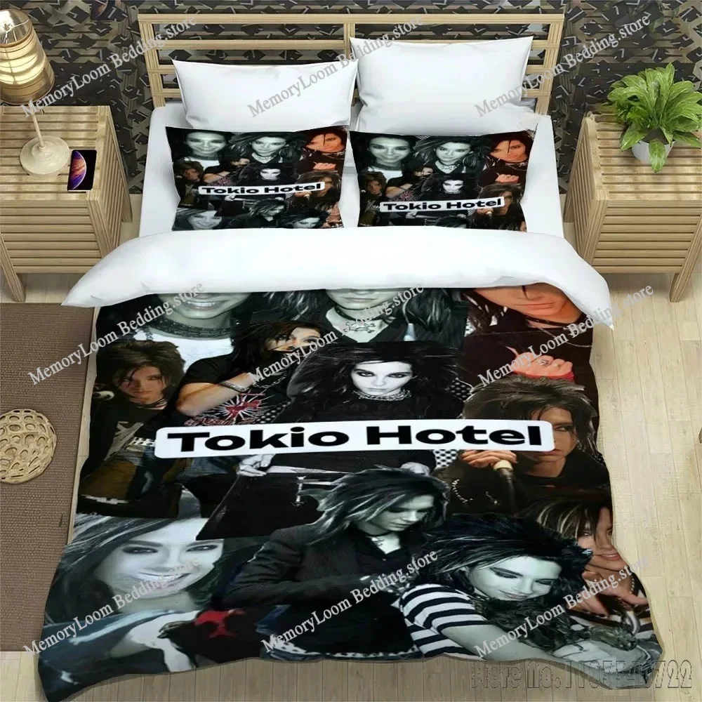 

Kpop Star Boy Group Music Bedding Set,Tokio Hotel Band Duvet Cover Pillowcase Adult Boy Girl Bedroom Decoration
