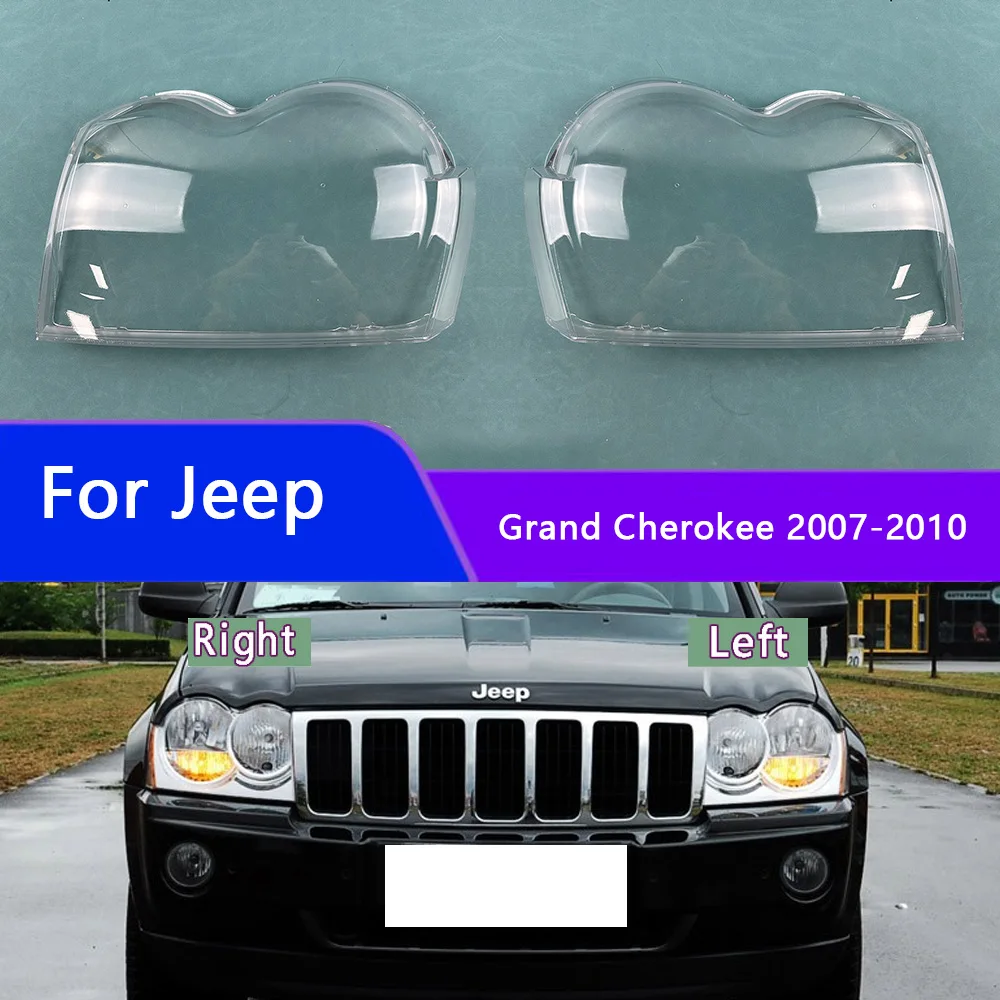 

For Jeep Grand Cherokee 2007-2010 Headlight Cover Headlamp Shell Transparent Lampshade Case Plexiglass Replace Original Lens