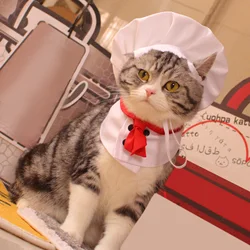 Pet Cooking King Chef Hat Set Cat Dog Transformation Dress Cute Photo Decoration Hat Dog Costume Dog Hat Pet Accessories