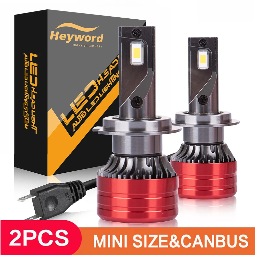 Heyword 2 uds faro de coche H4 H7 LED H11 9005 9006 H1 bombillas de coche 160W 24000LM lámpara de luz 6000K 12V bombillas de faros Led