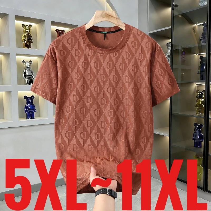 Extra Big Size 11XL Men's T Shirts Short Sleeve Tshirt Casual Male Light Thin Plus Large Huge Oversized Fat 6XL 7XL 8XL 9XL 10XL