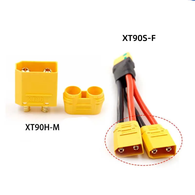 1PCS Amass plug parallel cable XT90H male and female serial cable adapter cable with cover for modeling lithium batteries XT90S