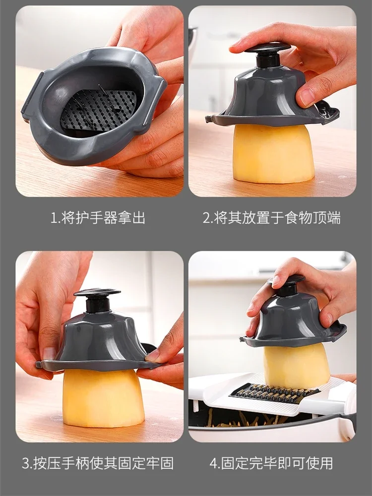 9 in 1 Multifunctional Vegetable Slicer Cutter with Drain Basket Household Potato Chip Slicer Radish Grater Chopper Kitchen Tool