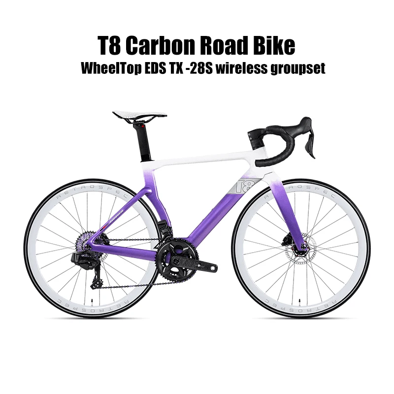 TWITTER T8 WheelTop EDS TX 28S Wireless Carbon Road Bike Electronic Gear Shifting Hydraulic Brake Racing  Bicycle For Adults