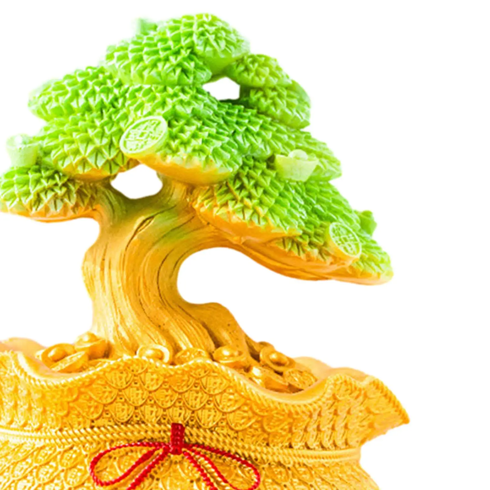 Money Bag Tree Figurine Prosperity Sculpture Piggy Bank Creative Desktop Ornament 2024 Chinese New Year Gift for Desk