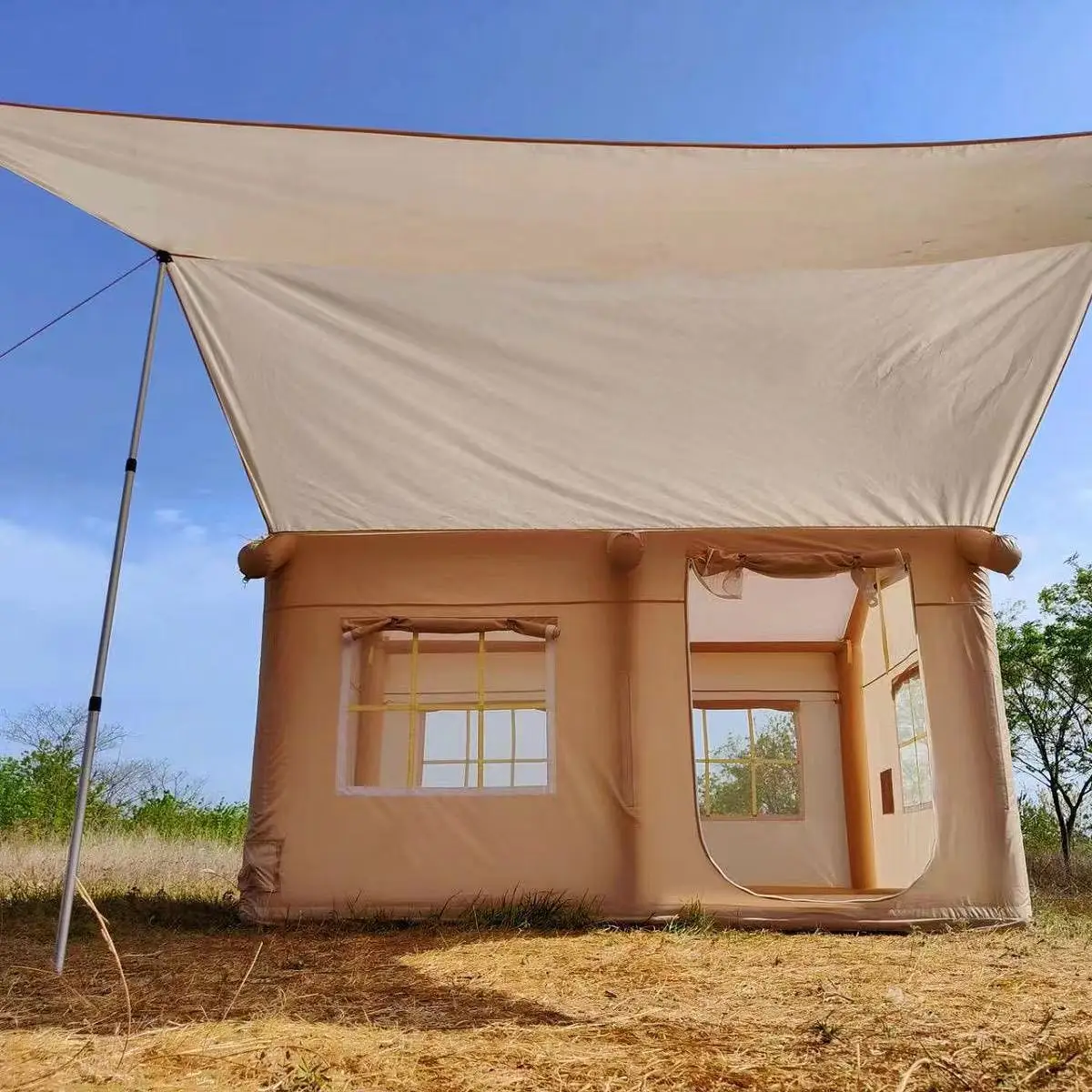 

Надувной матрас из ткани Оксфорд для отдыха на природе, кемпинга, простой в сборке, удобный для хранения, дорожная палатка