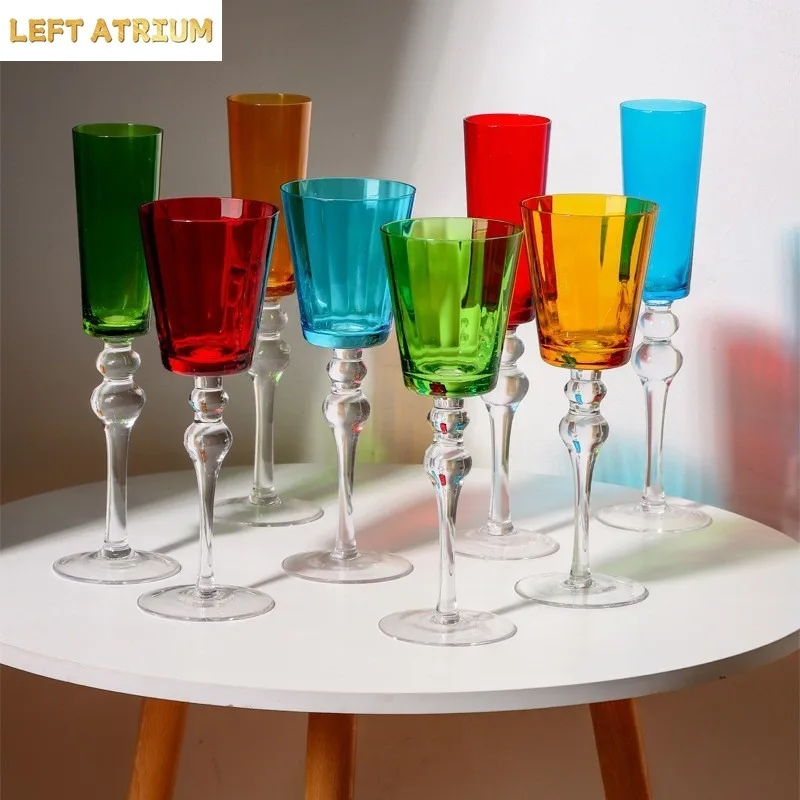 Christmas Champagne Glass Banquet Goblet Wedding Crystal Glass Sparkling Wine Glass Red Green Yellow
