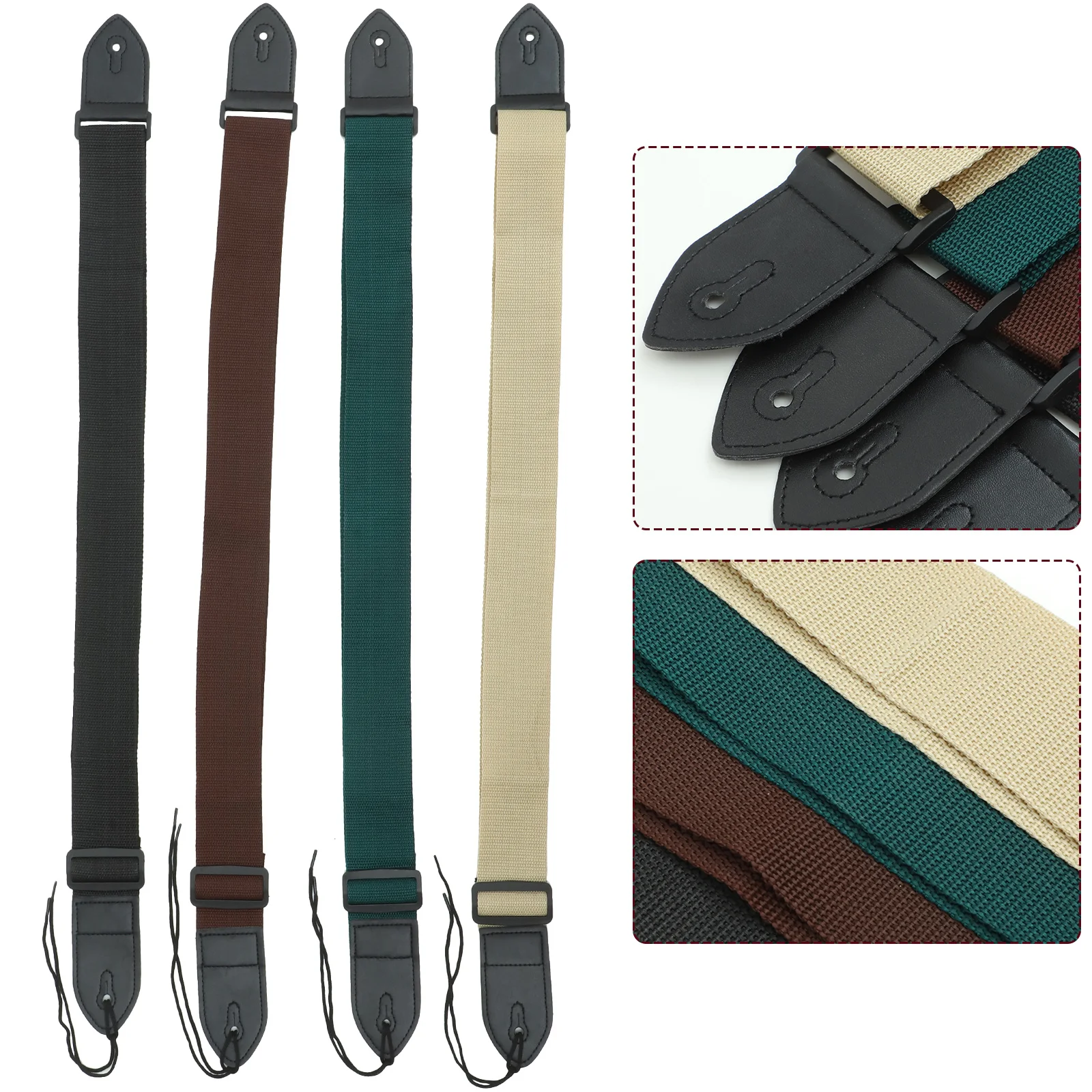 4 шт. регулируемый гитарный ремень для бас-гитары, широкий удобный ремень для электрической акустической гавайской гитары, прочный аксессуар для инструмента
