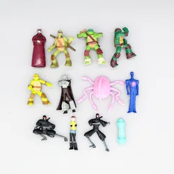 12pcs Teenage Mutant Ninja Turtles Mini Anime Action Figure Raphael Donatello Toys Model Desktop Decor Cartoon Kids Xmas Gift