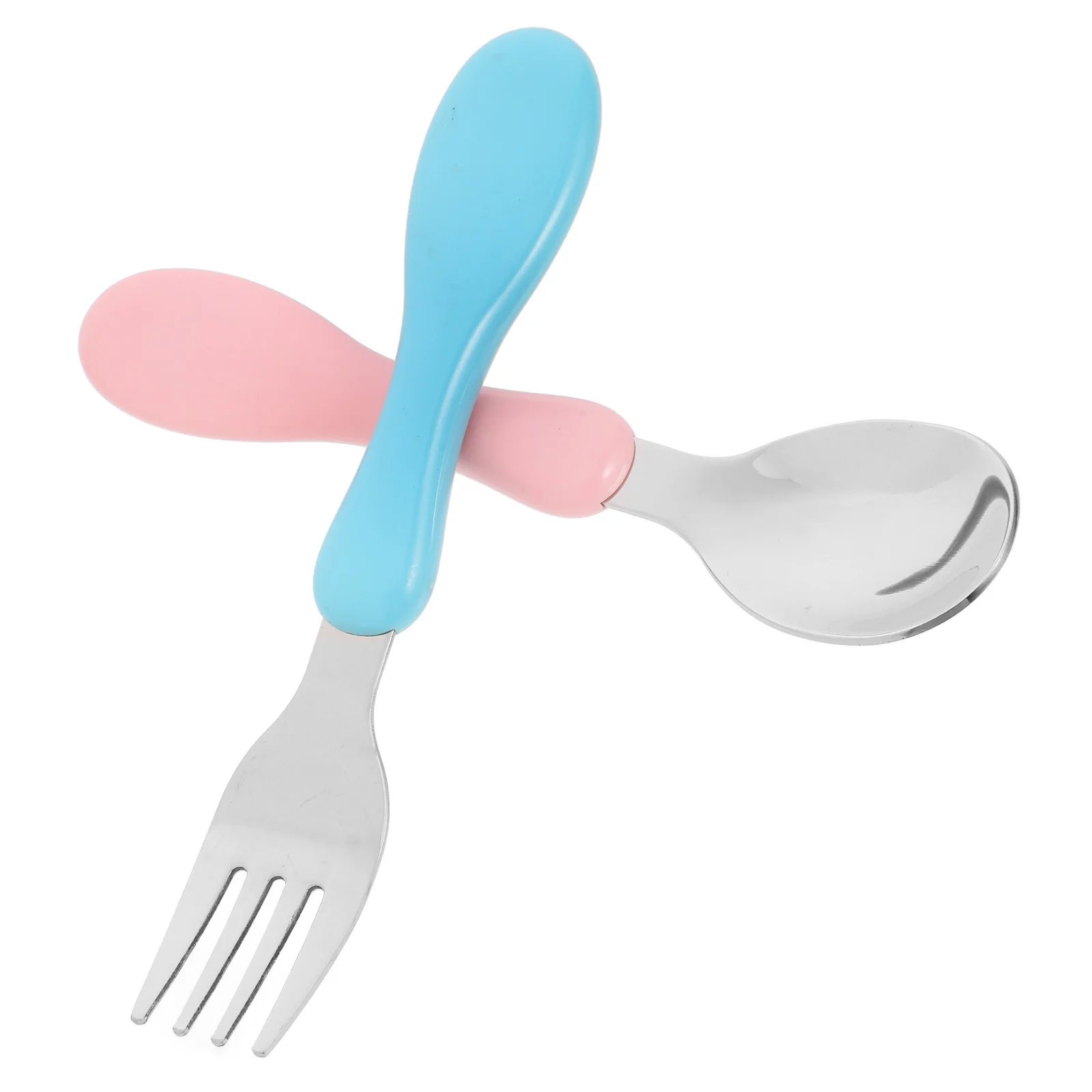 

Children Fork Spoon Set Kids Cutlery Stainless Steel Toddler Utensils Baby Feeding Spoons Forks Ergonomic Grip Dishwasher Safe