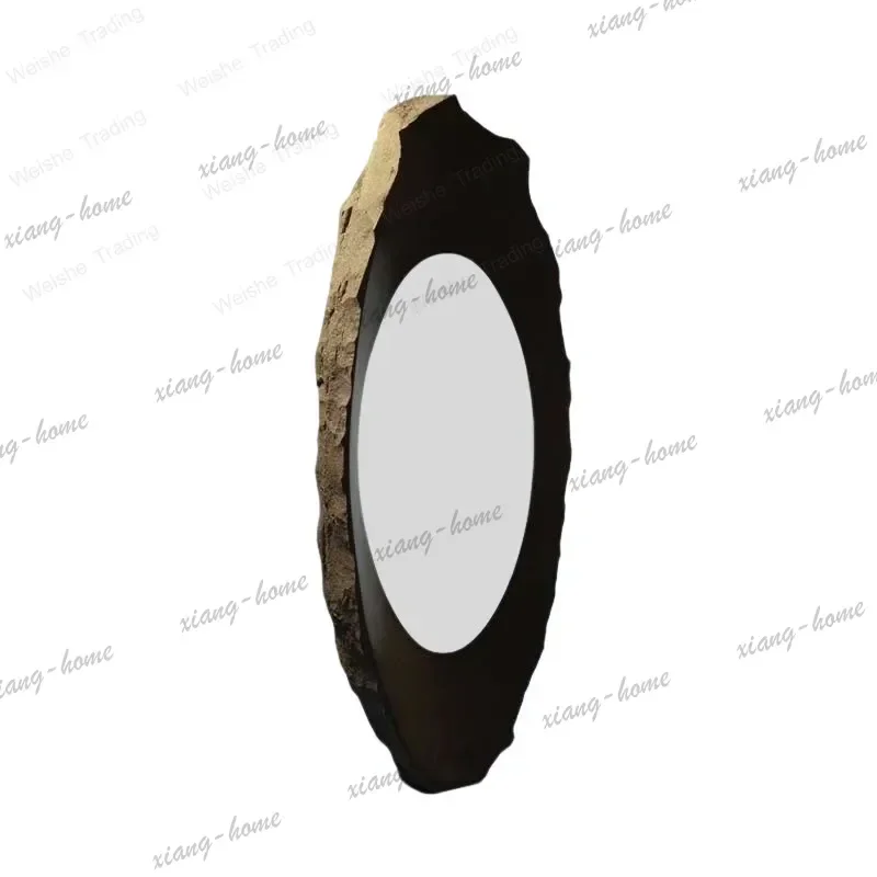 LD Oval floor-to-ceiling mirror against the wall Clothing store fitting Home creative irregular Art full-body