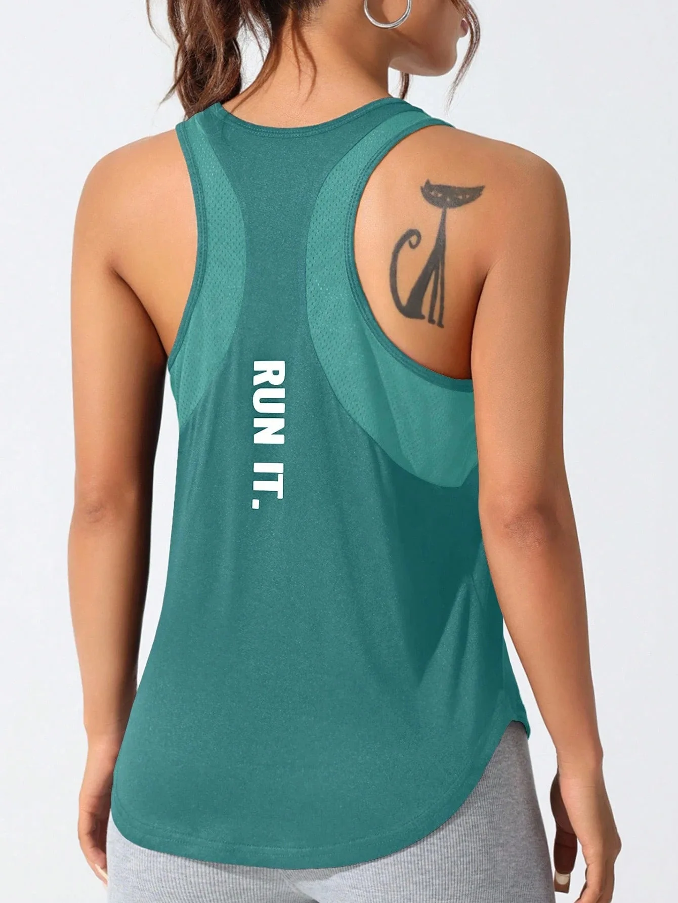 Women's Quick-Drying Sports Vest with Letters Yoga Sportswear Short Style Inner Wear Commute Fashion No Chest Pad