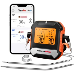 ThermoPro TP904 Bluetooth Wireless 135M Dual Probe Backlit Digital Meat Thermometer, App Connected Kitchen Thermometer for BBQ