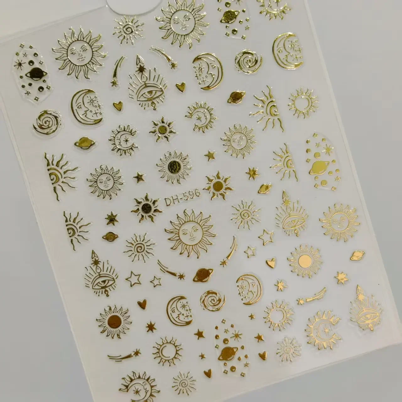 1 Set Gold Foil Sun Moon Star Nail Stickers Mystic Triangle Eye Self Adhesive DIY Manicure Nail Art Decor Ornaments