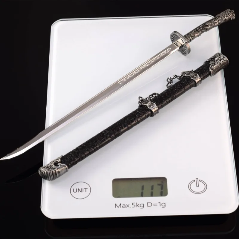 Serie de armas frías de 26cm, cuchillo XiuChun, periféricos de Anime chino, modelo de Metal, accesorio de espada, colecciones de adornos, juguete para niño