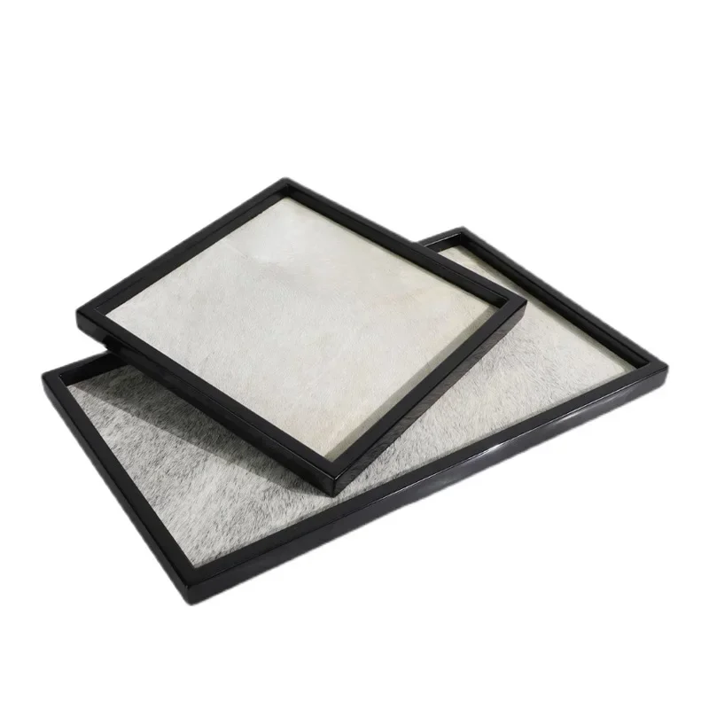 Light luxury horsehair square tray display model house B & B living room dining room bedroom accessories