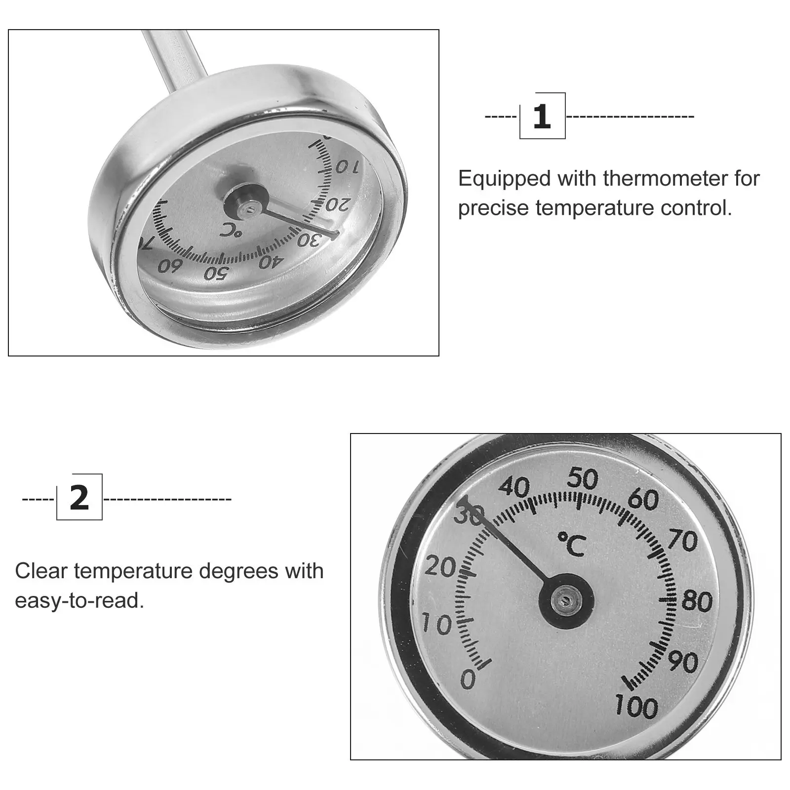 Electric Kettle Thermometer Stainless Steel Fast Heating Precise Temperature Gauge Kitchen Cooking Temperature Meter Baking