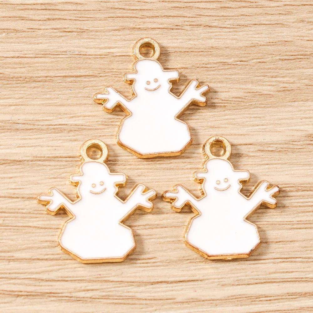 Tusember 10 Stück Emaille-Weihnachts-Lebkuchenhaus-Charms für Weihnachten, Halsketten, Ohrringe, Armbänder, Anhänger, Basteln – Detail 7