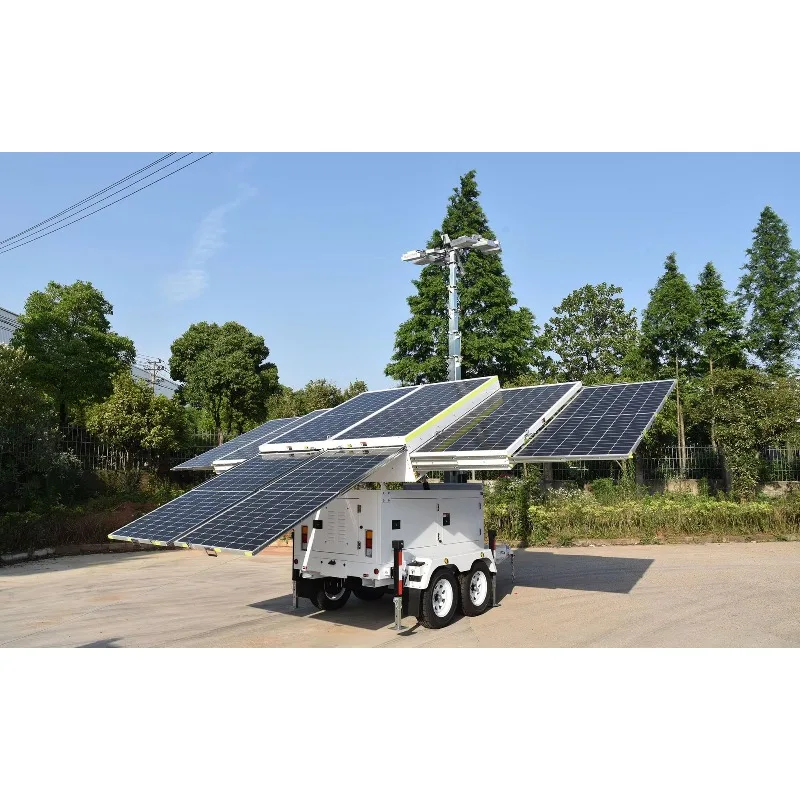Flexible Mobile Light Tower with Foldable LED Lighting for Night Construction and Industrial Facility Inspections