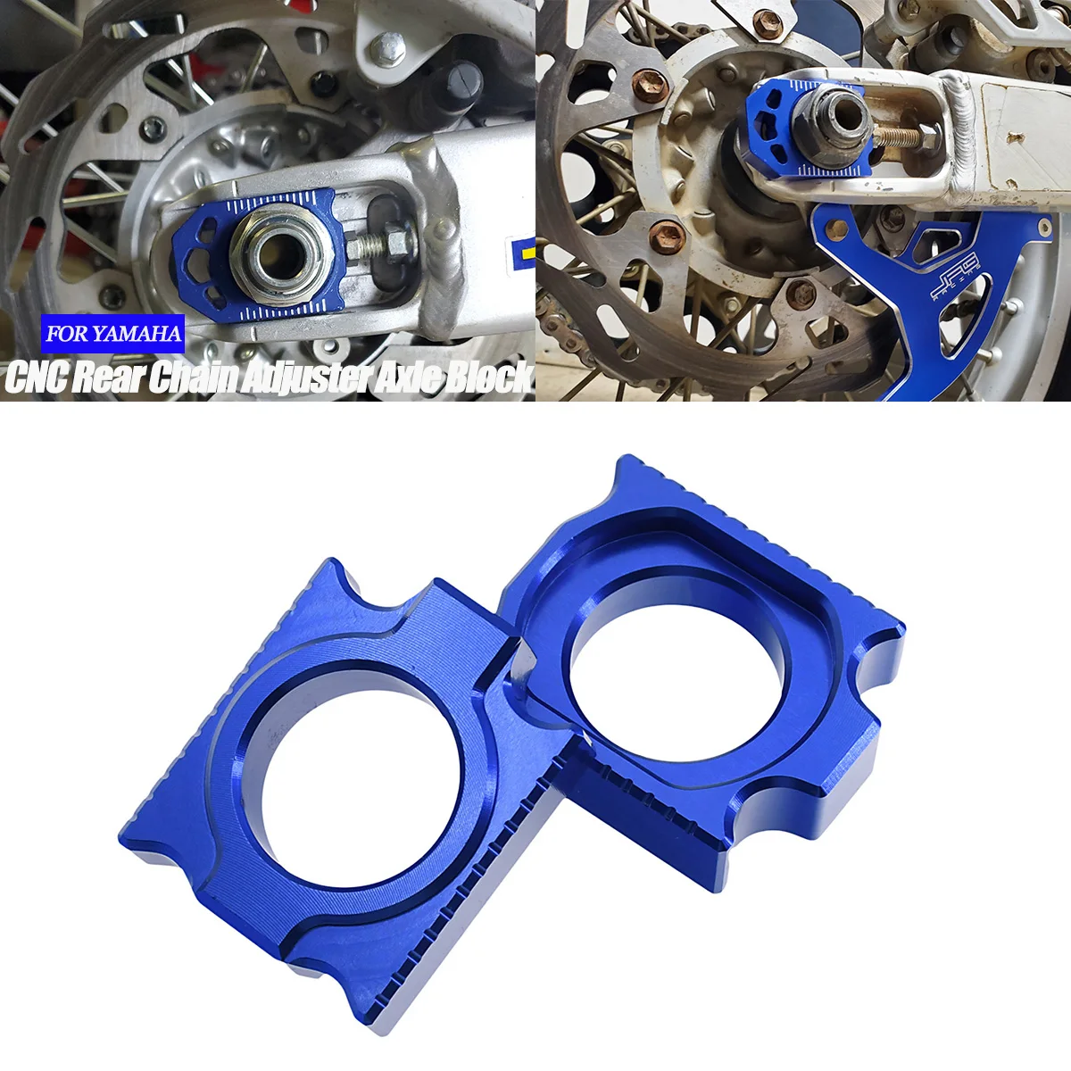 CNC Rear Chain Adjuster Axle Block For YAMAHA YZ250F YZ450F YZ125 YZ250 YZ250X YZ250FX WR250F WR450F WR250R WR250X 2002-2022