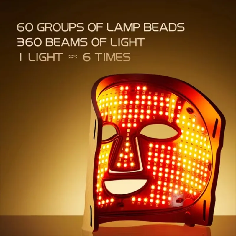 6‑Color LED Silicone Facial Mask Waterproof Near‑Infrared PDT Light Device Household Skin Rejuvenation Beauty Instrument