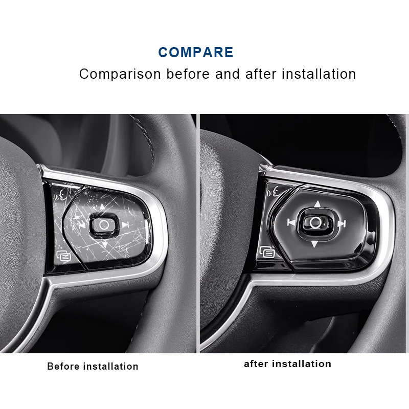 Für Volvo XC60 XC90 S60 S90 V60 V90 Lenkrad-Klebetasten-Aufkleber zur Innenraumdekoration