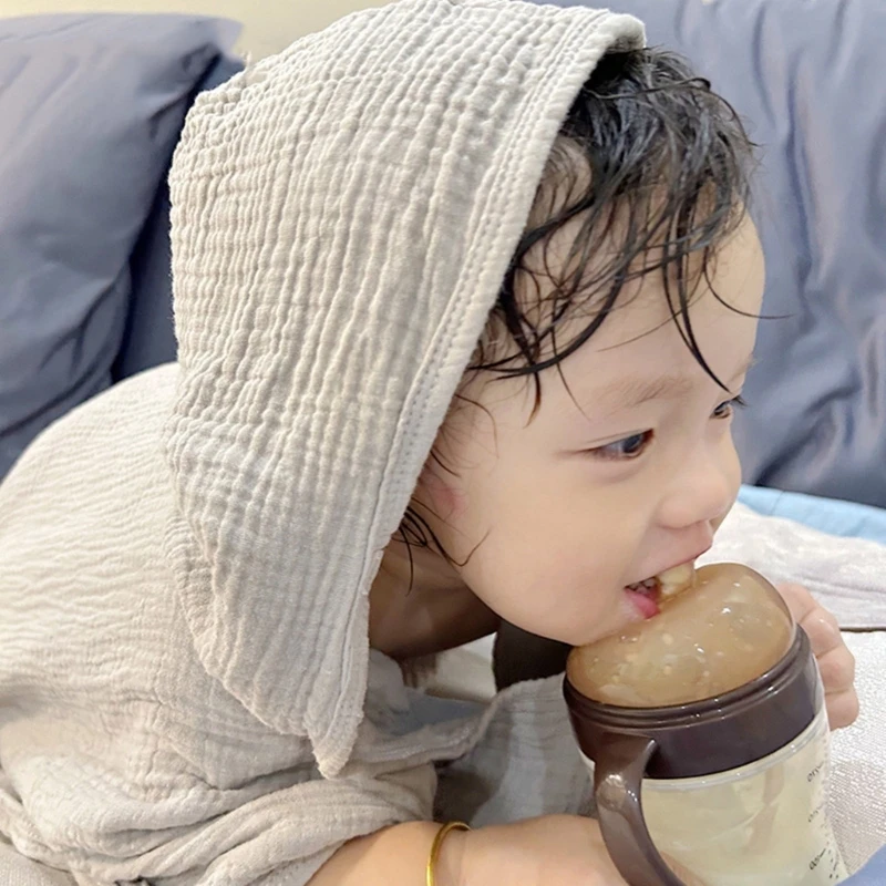 Toalha de banho com capuz de algodão macio para bebê, roupão monocromático para meninos e meninas, roupas infantis, cobertor poncho infantil