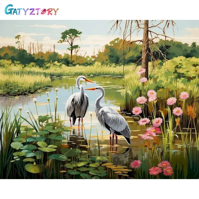 

GATYZTORY 40x50cm Painting By Numbers On Canvas Drawing By Numbers Birds Paint For Painting Art Supplies Decorative Paintings