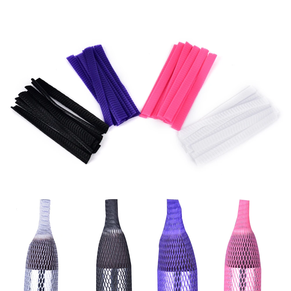 10/30Pcs MultipleColors Plastic Cosmetic Make Up Brush Pen Dustproof Netting Cover Mesh Sheath Protectors Guards