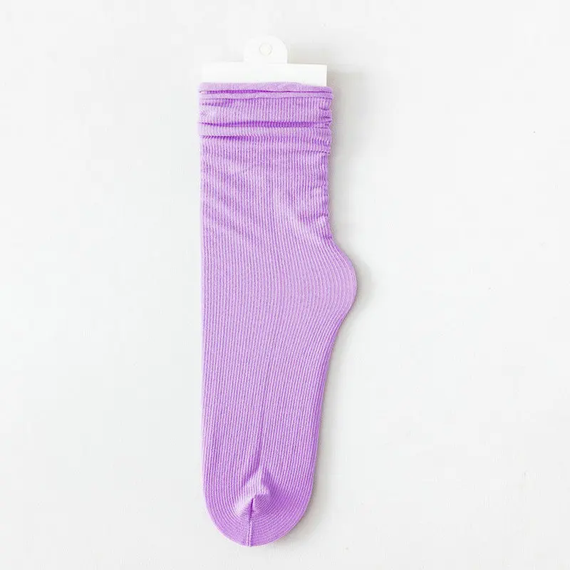 Dünne lose Paare Frauen Socken Eis 1 Waden länge Knies trümpfe Sommer Nylon weiche Socken japanische Mode College-Stil einfarbig