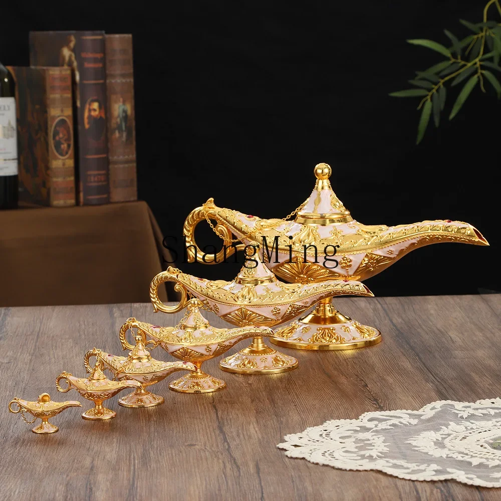 CL search banner magic lamp 12cm court wind magic lamp decorative ornament light luxury exquisite metal handicraft magic