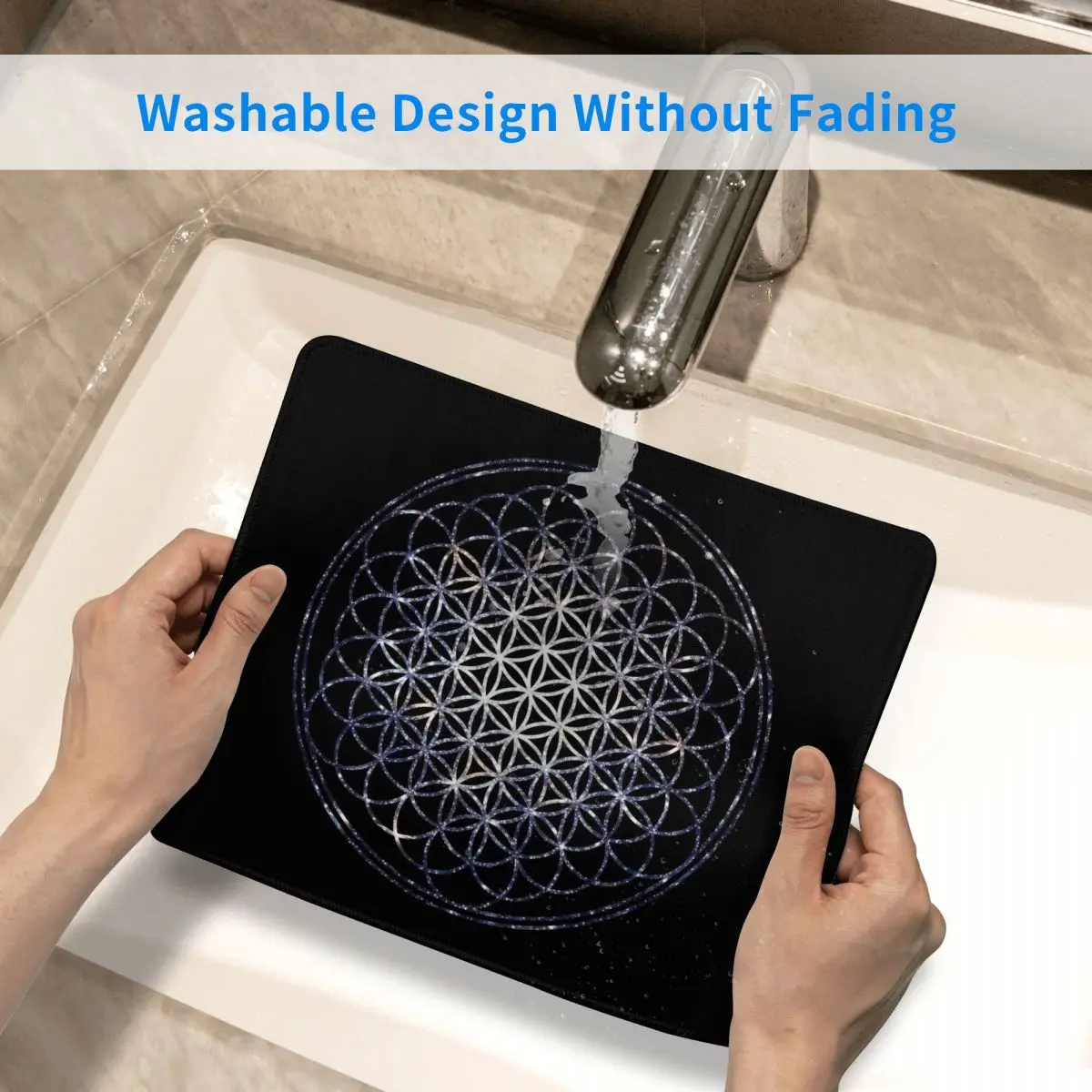 Flor da vida sagrada geometria gaming mouse pad não deslizamento base de borracha mousepad geométrico mandala escritório computador portátil mesa esteira