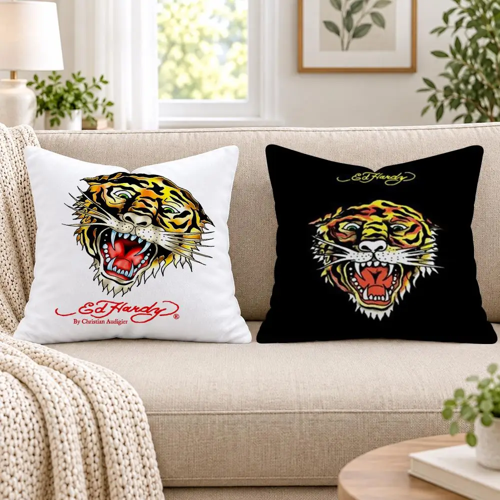 Brand E-Ed H-HardyS Cushion Cover Short Plush Double-Sided Printing Sofa Bedroom Living Room Throw Pillow Cover Home Decor